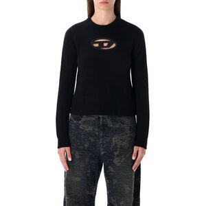 DIESEL Women's Oval D Cut-Out Knit Sweater Women BLACK Sweaters & Knitwear